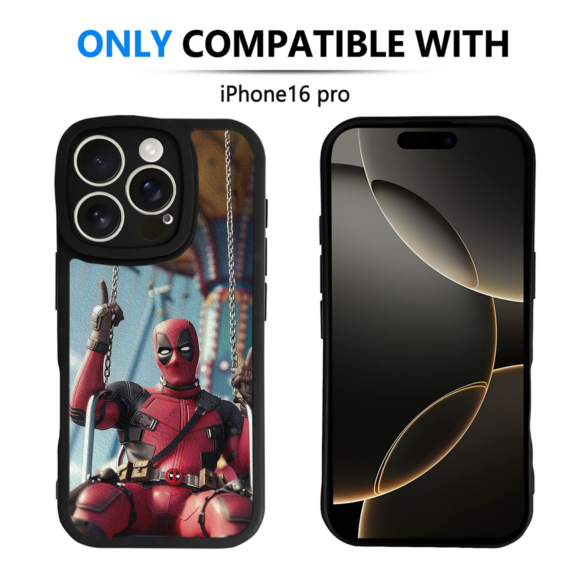 （画像用） Deadpool デッドプール 【iPhone 16シリーズ対応】シリコンスマホケース（レザー調） 材質：シリコン